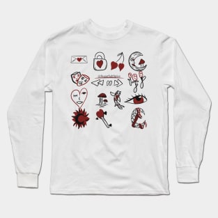 Red and black doodles #1 Long Sleeve T-Shirt